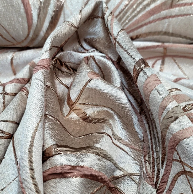 Brocade Jacquard Rose Gold Metallic