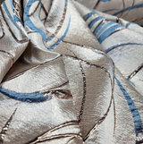 Brocade Jacquard Blue Gold Metallic