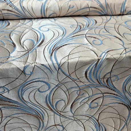 Brocade Jacquard Blue Gold Metallic
