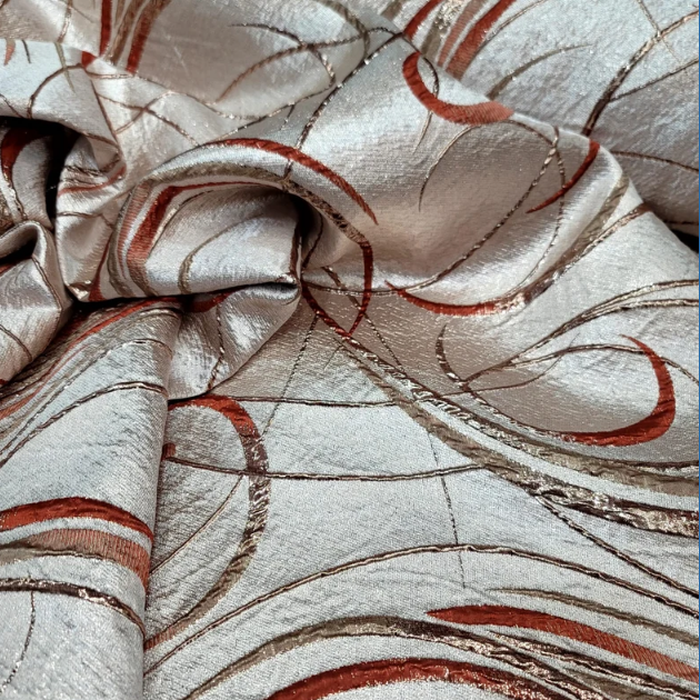 Gold Brocade Jacquard Metallic Textured