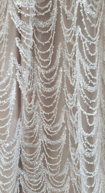 Beaded Lace Fabric by the Yard
