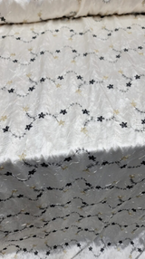 Embroidered Taffeta Floral Ivory Pink
