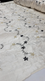Embroidered Taffeta Floral Ivory Pink