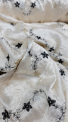 Embroidered Taffeta Floral Ivory Pink
