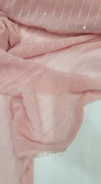Sequined Chiffon Fabric