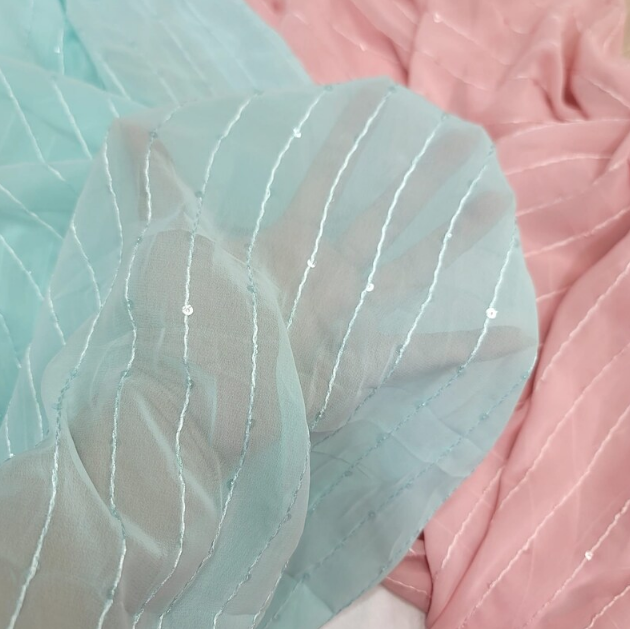 Sequined Chiffon Fabric