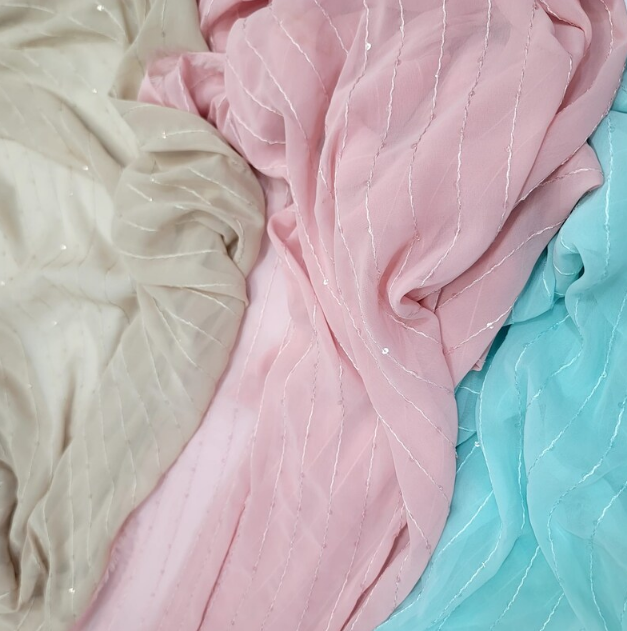 Sequined Chiffon Fabric