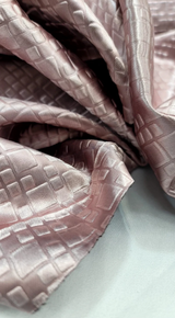 Brocade Jacquard Fabric Dusty Rose Metallic Square Figure