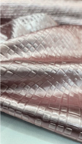 Brocade Jacquard Fabric Dusty Rose Metallic Square Figure