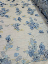 3D Embroidery Floral Fabric