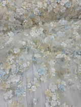 3D Embroidery Floral Fabric