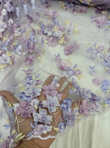 3D Embroidery Floral Fabric