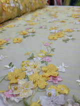 3D Embroidery Floral Fabric
