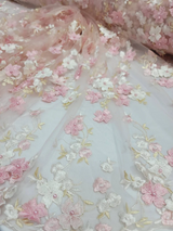 3D Embroidery Floral Fabric