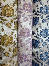 Brocade Jacquard Floral Metallic Fabric