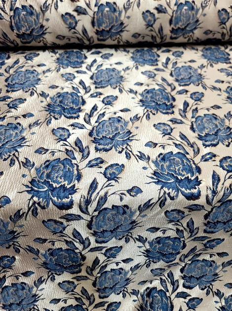 Brocade Jacquard Floral Metallic Fabric