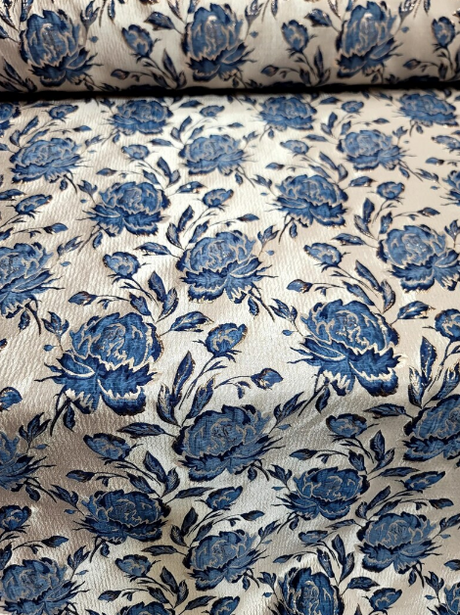 Brocade Jacquard Floral Metallic Fabric
