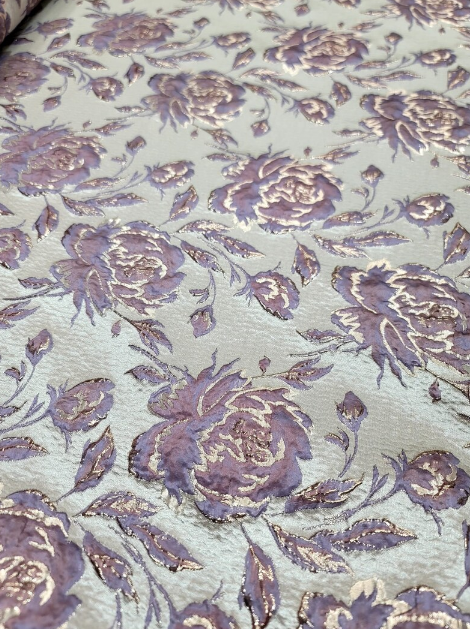 Brocade Jacquard Floral Metallic Fabric