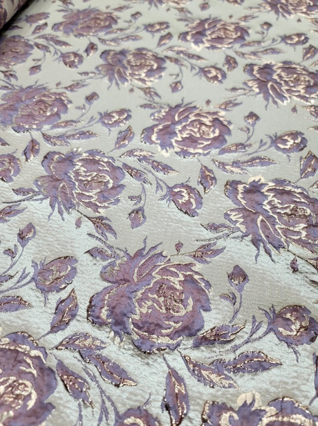 Brocade Jacquard Floral Metallic Fabric