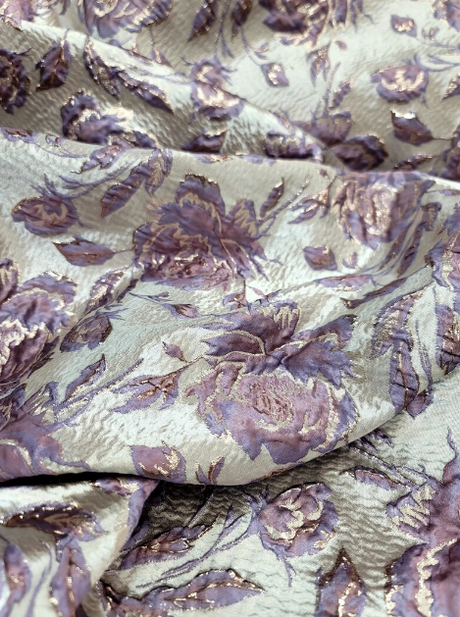 Brocade Jacquard Floral Metallic Fabric