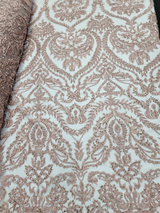 Beaded Lace Embroidery Sequins Pink Blush