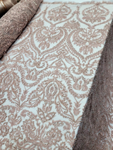 Beaded Lace Embroidery Sequins Pink Blush