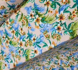 Rayon Challis Floral Print Beige