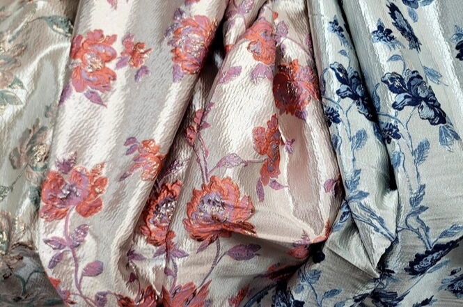 Brocade Jacquard Floral Metallic Gold