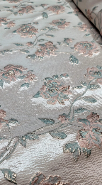 Brocade Jacquard Floral Metallic Gold
