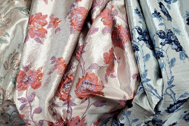 Brocade Jacquard Floral Metallic Gold