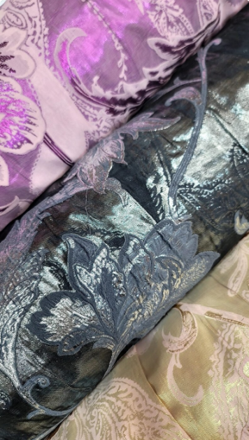 Brocade Jacquard Fabric Metallic Floral