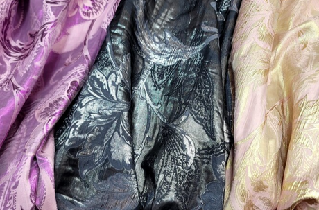 Brocade Jacquard Fabric Metallic Floral