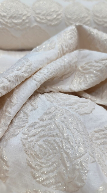 Brocade Jacquard Metallic Floral Champagne Gold