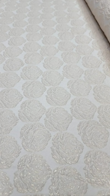 Brocade Jacquard Metallic Floral Champagne Gold