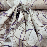 Brocade Jacquard Fabric Lavender Gold Metallic