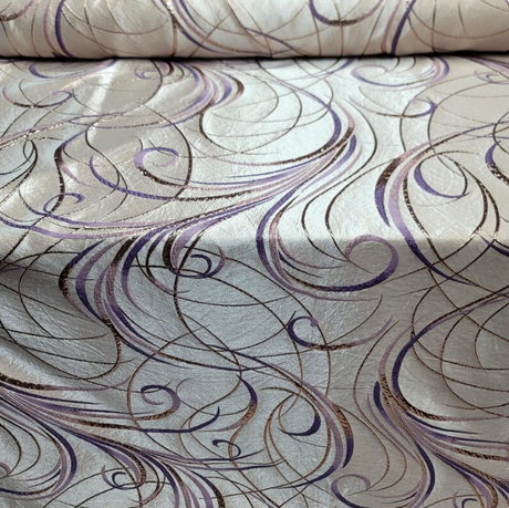 Brocade Jacquard Fabric Lavender Gold Metallic