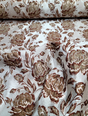Brocade Jacquard Fabric Brown Gold Floral