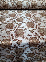 Brocade Jacquard Fabric Brown Gold Floral