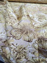 Gold Metallic Brocade Floral Fabric