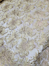 Gold Metallic Brocade Floral Fabric