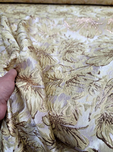 Gold Metallic Brocade Floral Fabric