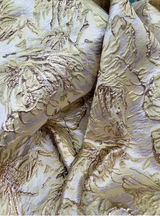 Gold Metallic Brocade Floral Fabric