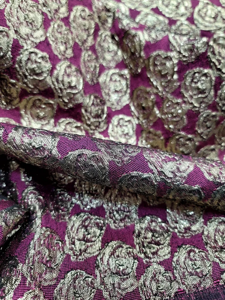Gold Metallic Brocade Jacquard Fabric
