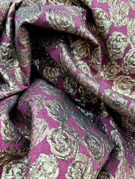 Gold Metallic Brocade Jacquard Fabric