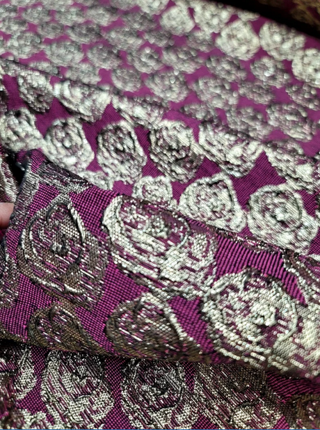 Gold Metallic Brocade Jacquard Fabric