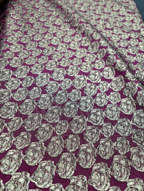 Gold Metallic Brocade Jacquard Fabric