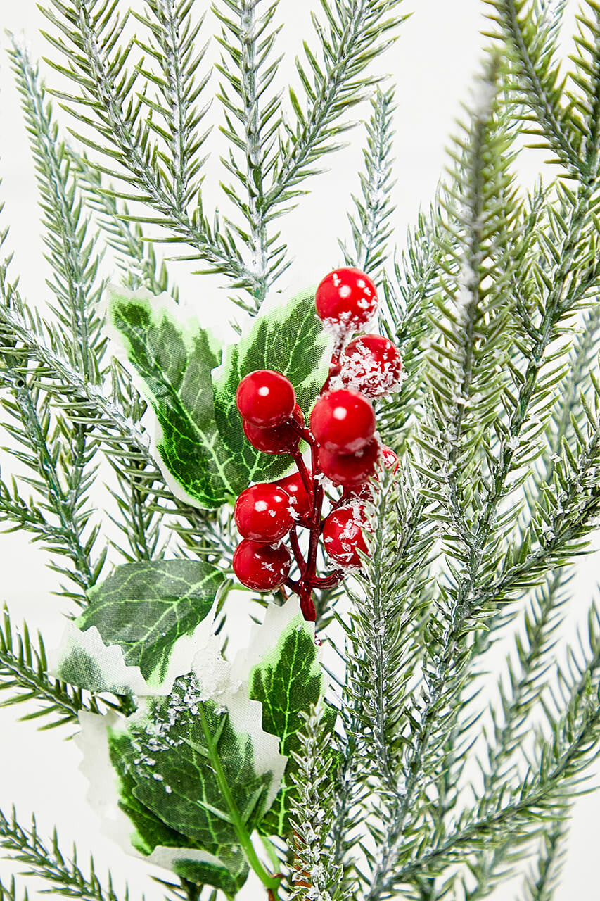 Snow Pine Berry Spray 27 Inch Red Berry Christmas Decoration