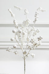 18” Snowy White Glitter Dew Berry Christmas Spray