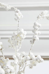 18” Snowy White Glitter Dew Berry Christmas Spray