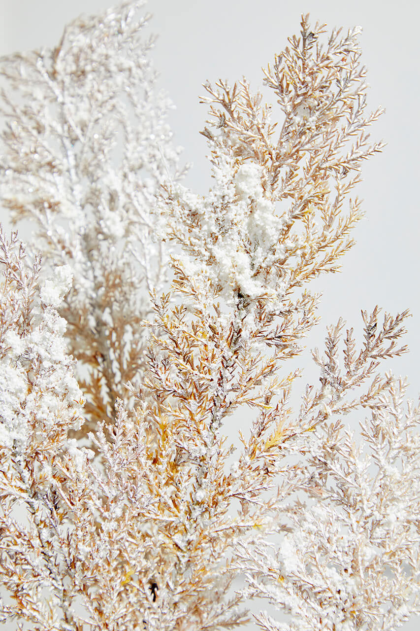 Snow Cedar Christmas Spray 28 Inch Champagne Decor